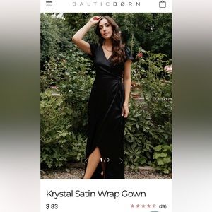 Baltic Born Krystal satin wrap gown